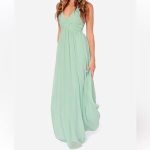 Medium Sea Foam Green maxi dress from Lulus.